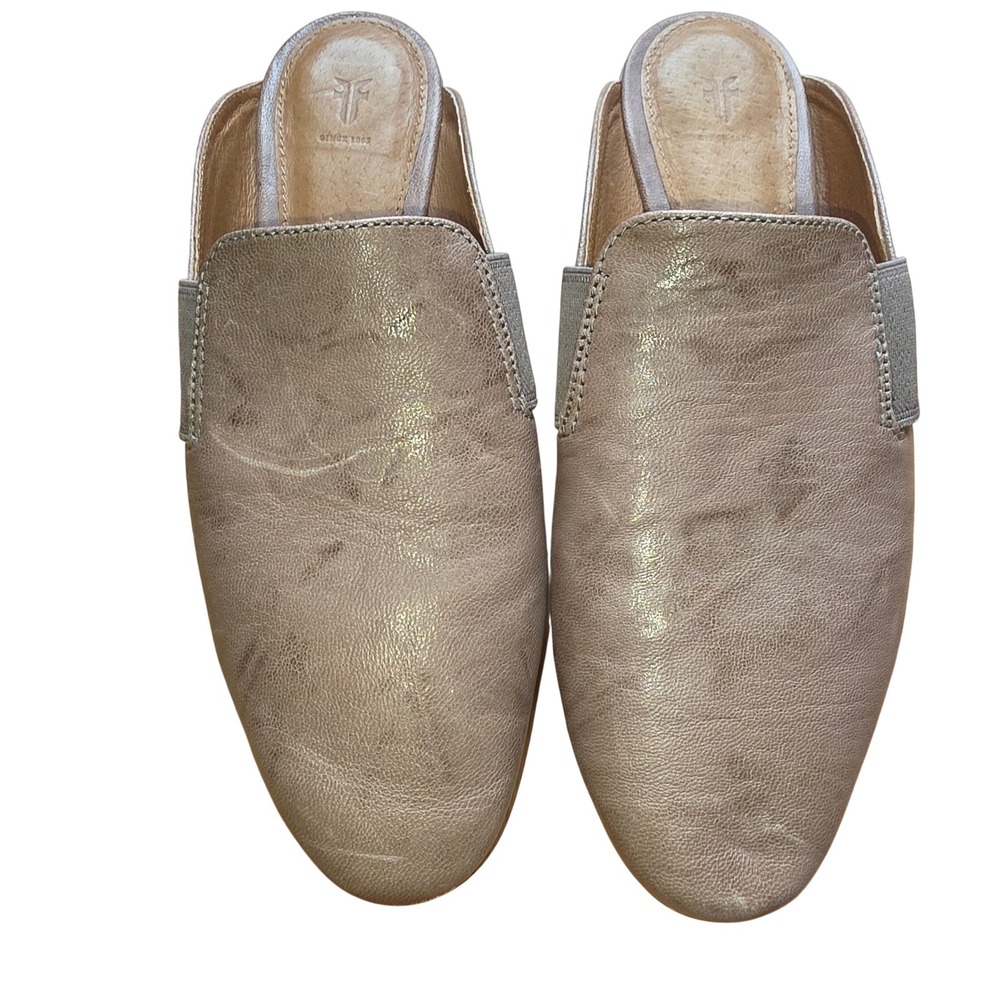 Frye Womens Terri Gore Grey Leather Pointed Toe Mules Slides‎ Flats 7M
